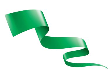 beyaz arka plan üzerinde yeşil şerit. Vektör çizimi