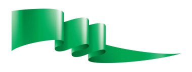 beyaz arka plan üzerinde yeşil şerit. Vektör çizimi