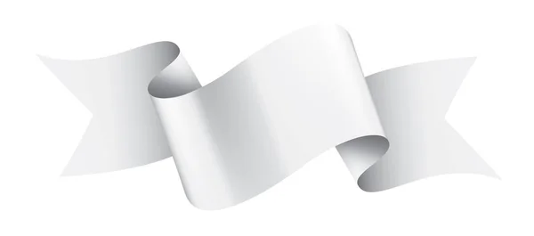 Ruban blanc sur fond blanc. Illustration vectorielle — Image vectorielle