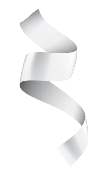 White ribbon on white background. Vector illustration — Stock Vector