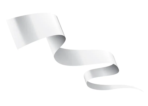 White ribbon on white background. Vector illustration — 스톡 벡터