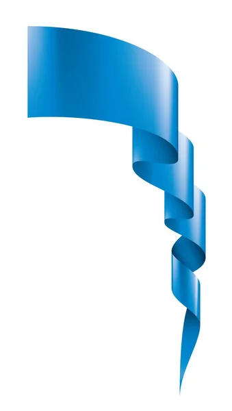 Blue ribbon on white background. Vector illustration — Stock Vector