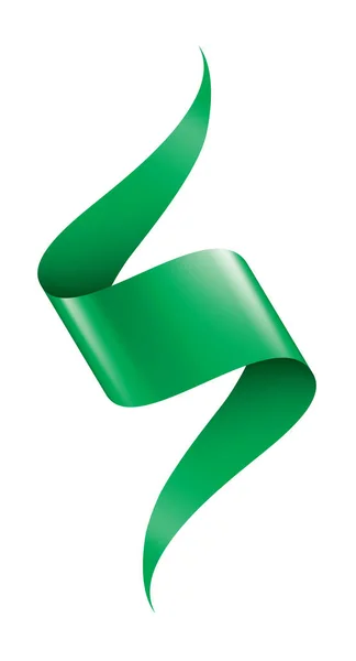 Nastro verde su sfondo bianco. Illustrazione vettoriale — Vettoriale Stock