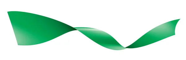 Nastro verde su sfondo bianco. Illustrazione vettoriale — Vettoriale Stock