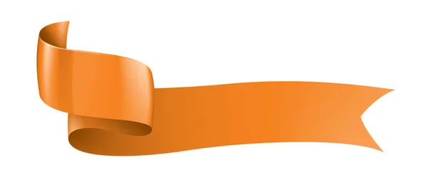 Cinta naranja sobre fondo blanco. Ilustración vectorial — Vector de stock