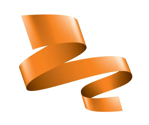 Orangefarbenes Band auf weißem Hintergrund. Vektorillustration — Stockvektor