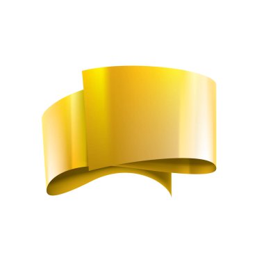 beyaz zemin üzerine altın şerit. vektör çizim