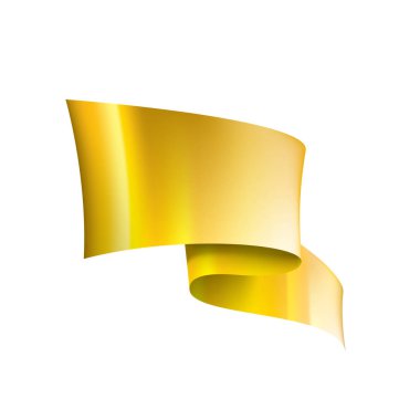 beyaz zemin üzerine altın şerit. vektör çizim