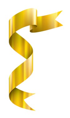 beyaz zemin üzerine altın şerit. vektör çizim