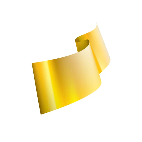Nastro dorato su sfondo bianco. illustrazione vettoriale — Vettoriale Stock