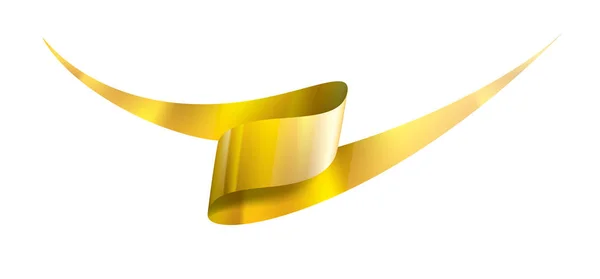 Ruban doré sur fond blanc. illustration vectorielle — Image vectorielle