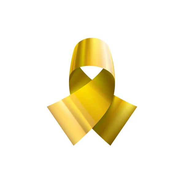 Golden ribbon on white background. Vector illustration — Stock Vector
