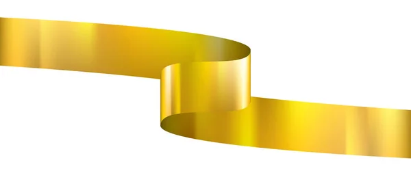 Goldenes Band auf weißem Hintergrund. Vektorillustration — Stockvektor