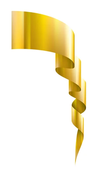 Nastro dorato su sfondo bianco. illustrazione vettoriale — Vettoriale Stock