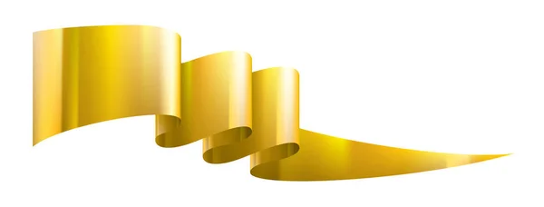 Gouden lint op witte achtergrond. vectorillustratie — Stockvector
