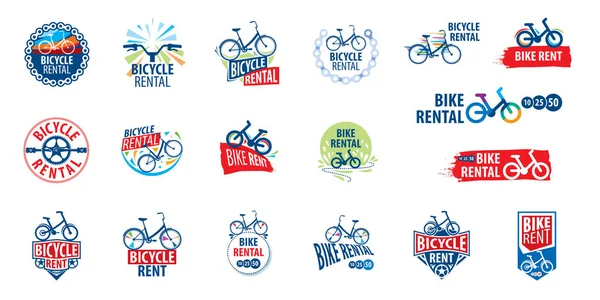 Логотип для прокату велосипедів. Векторні ілюстрації на білому тлі — стоковий вектор
