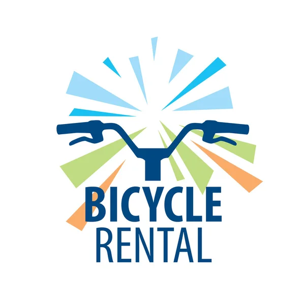 Logotipo para aluguer de bicicletas. Ilustração vetorial sobre fundo branco — Vetor de Stock