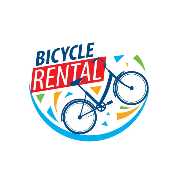 Logotipo para aluguer de bicicletas. Ilustração vetorial sobre fundo branco — Vetor de Stock