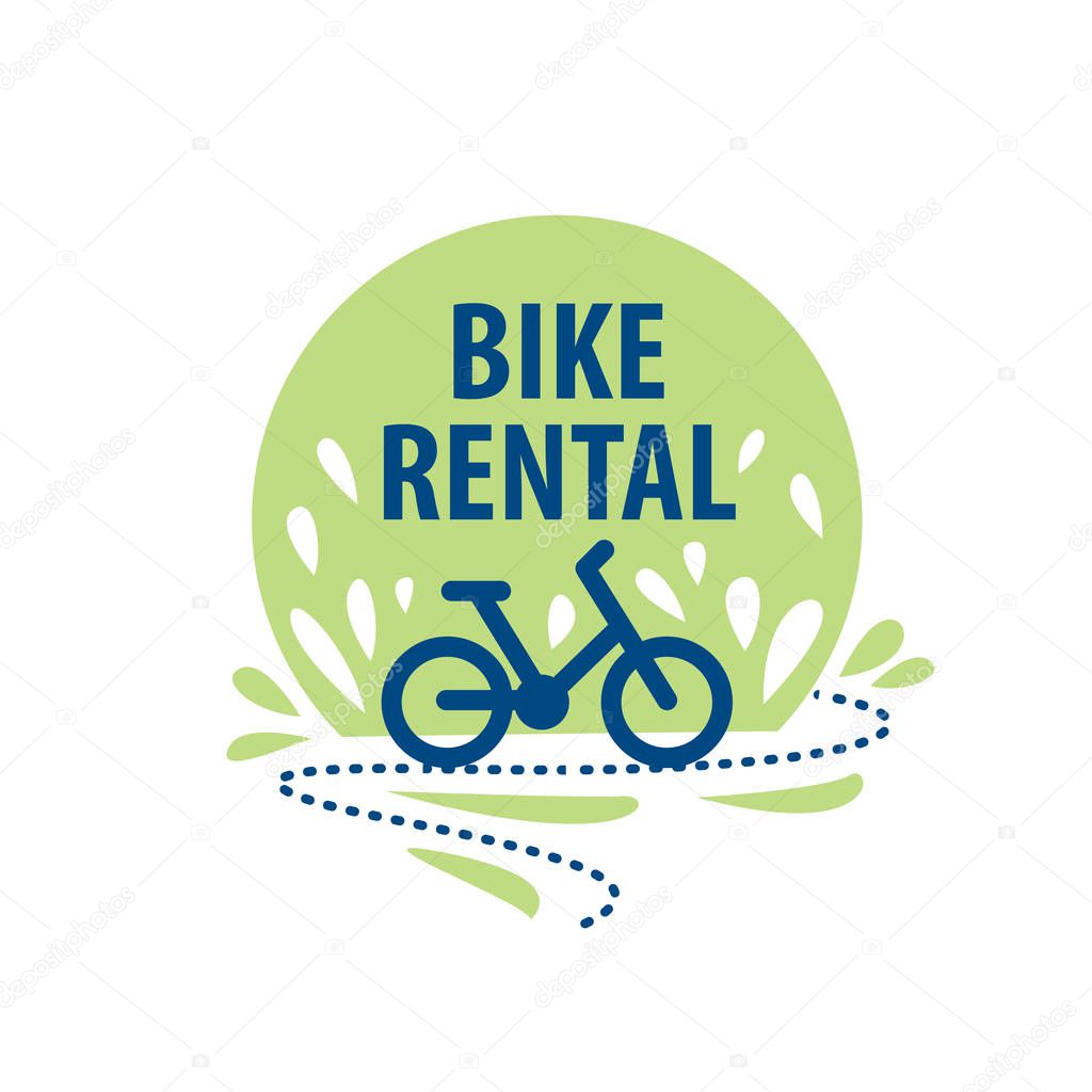 Logo for Bicycle rental. Vector illustration on white background