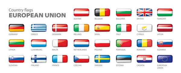 Bandeiras da união europeia. Ilustração vetorial. —  Vetores de Stock