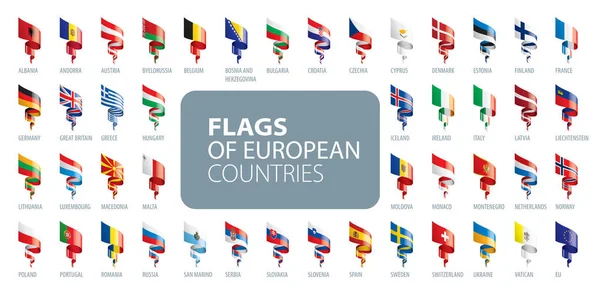 Set of flags of Europe. Vector illustration — Stock Vector