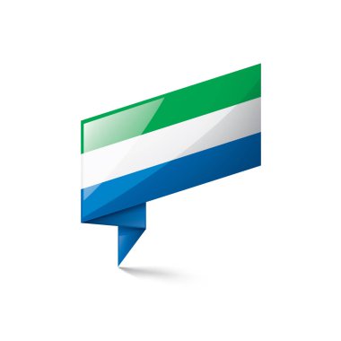 Sierra Leone bayrağı, beyaz arkaplanda vektör illüstrasyonu.
