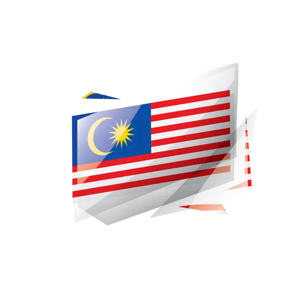 Vlag van Maleisië, vectorillustratie op een witte achtergrond. — Stockvector