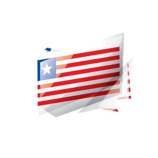 Libériai zászló, egy fehér háttér vektor illusztráció. — Stock Vector