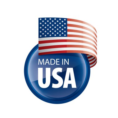 Beyaz arka planda ABD bayrağı, vektör illüstrasyonu