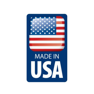 Beyaz arka planda ABD bayrağı, vektör illüstrasyonu