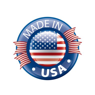 Beyaz arka planda ABD bayrağı, vektör illüstrasyonu