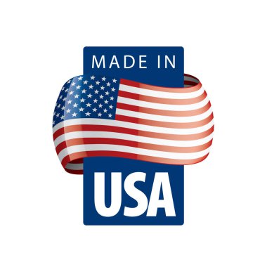 Beyaz arka planda ABD bayrağı, vektör illüstrasyonu