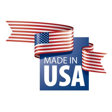 Beyaz arka planda ABD bayrağı, vektör illüstrasyonu