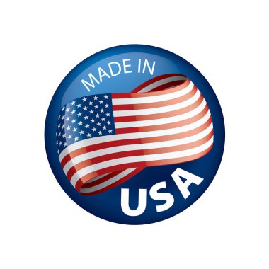 Beyaz arka planda ABD bayrağı, vektör illüstrasyonu