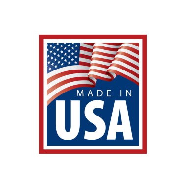 Beyaz arka planda ABD bayrağı, vektör illüstrasyonu