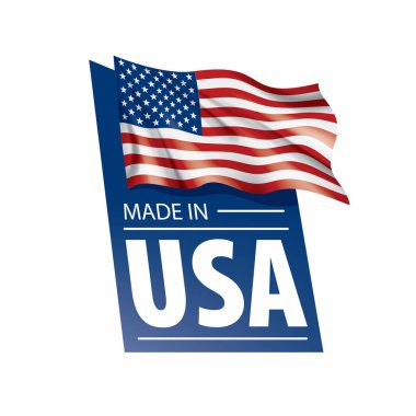 Beyaz arka planda ABD bayrağı, vektör illüstrasyonu