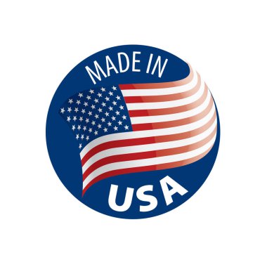 Beyaz arka planda ABD bayrağı, vektör illüstrasyonu