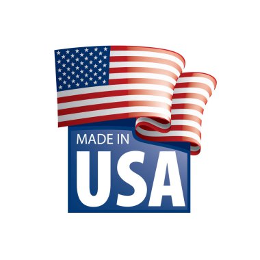 Beyaz arka planda ABD bayrağı, vektör illüstrasyonu