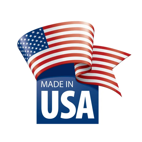 Bandiera USA, illustrazione vettoriale su sfondo bianco — Vettoriale Stock