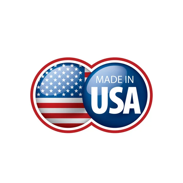 Amerikai zászló, vektor illusztráció fehér alapon — Stock Vector