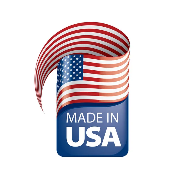 Beyaz arka planda ABD bayrağı, vektör illüstrasyonu