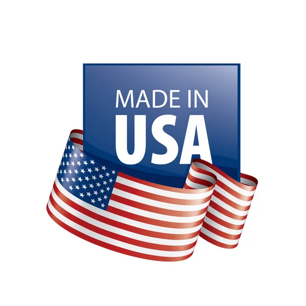USA vlag, vector illustratie op een witte achtergrond — Stockvector