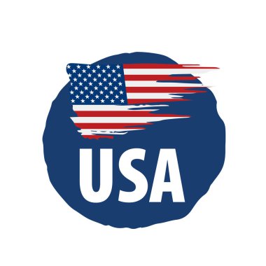 Beyaz arka planda ABD bayrağı, vektör illüstrasyonu