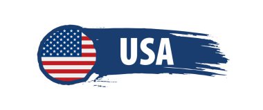 Beyaz arka planda ABD bayrağı, vektör illüstrasyonu