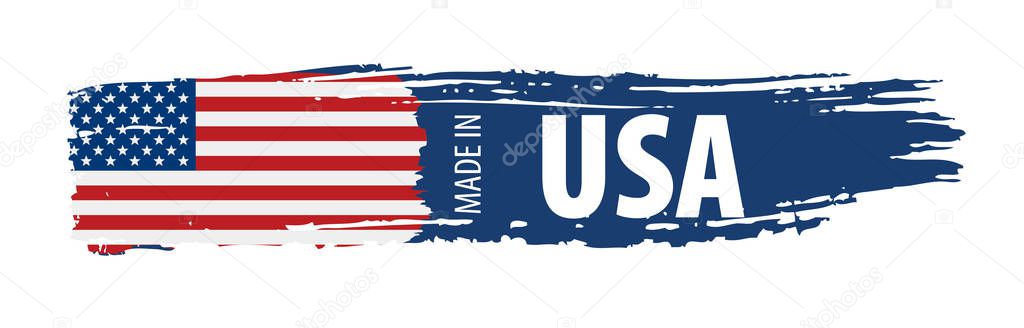 USA flag, vector illustration on a white background