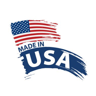 Beyaz arka planda ABD bayrağı, vektör illüstrasyonu