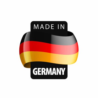 Beyaz arkaplanda Almanya bayrağı ve vektör illüstrasyonu