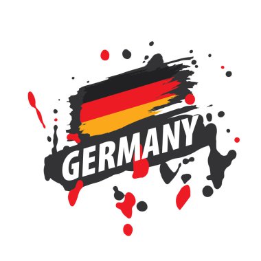 Beyaz arkaplanda Almanya bayrağı ve vektör illüstrasyonu