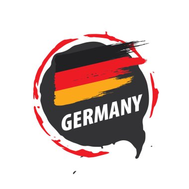 Beyaz arkaplanda Almanya bayrağı ve vektör illüstrasyonu