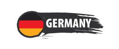 Beyaz arkaplanda Almanya bayrağı ve vektör illüstrasyonu